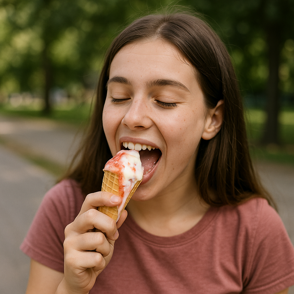 girl eating ice cream