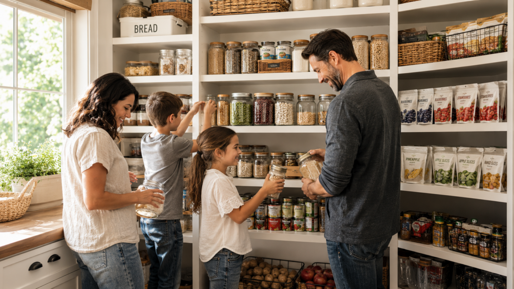 family rotating food storage