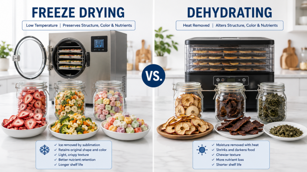 freeze drying vs dehydrating
